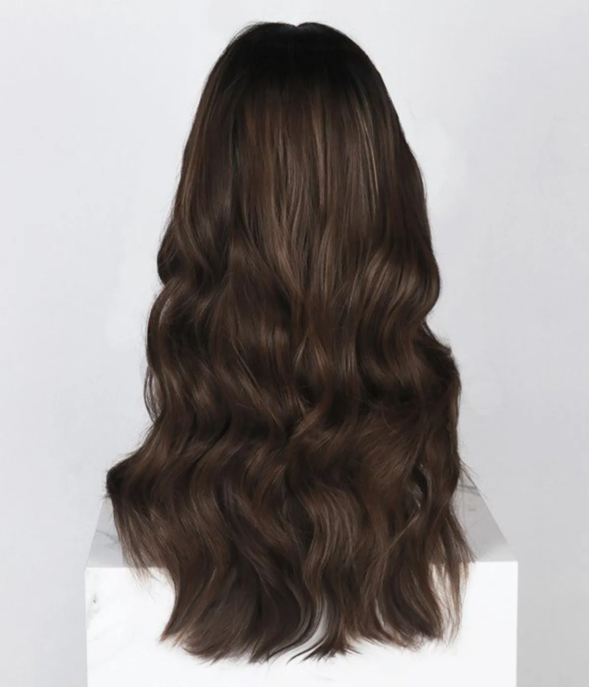 Brunette Balayage Wavy Synthetic Lace Front Wig 2